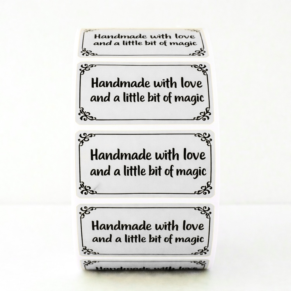 2 x 1 Inch Handmade With Love Stickers – 100 Pack Boutique Packaging Labels - Picture 9 of 10